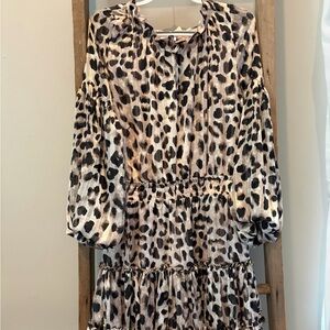 Buddy Love Beige and Black Ruffle Dress